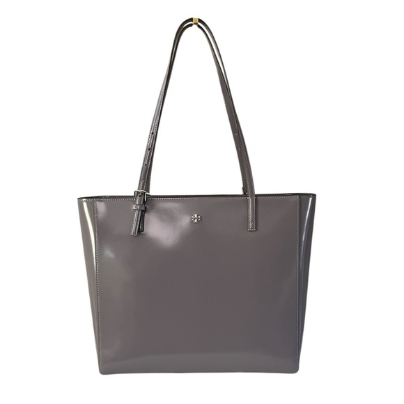 Tory Burch Handbags - NWT Tory Burch Emerson Patent Leather Tote Bag in Grey – Sleek & Professional